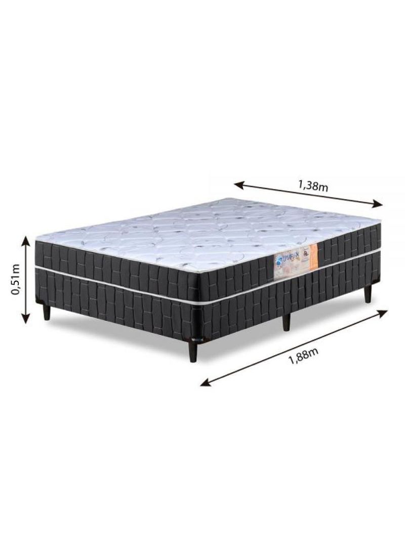 Cama Box Casal Conjugado Granada Umaflex Preto/branco Flor