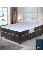 Cama Box Casal Conjugado Granada Umaflex Preto/branco Flor