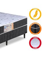 Cama Box Casal Conjugado Granada Umaflex Preto/branco Flor