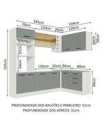 Cozinha Completa 399001 Com Armário E Balcão Branco/Cinza