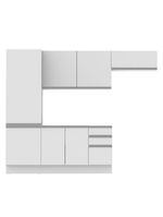 Cozinha Acordes Glamy Branco 100% MDF Armário Balcão Madesa