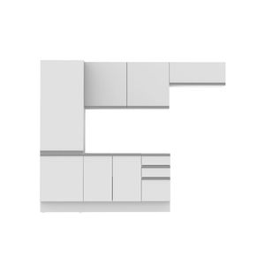Cozinha Acordes Glamy Branco 100% MDF Armário Balcão Madesa