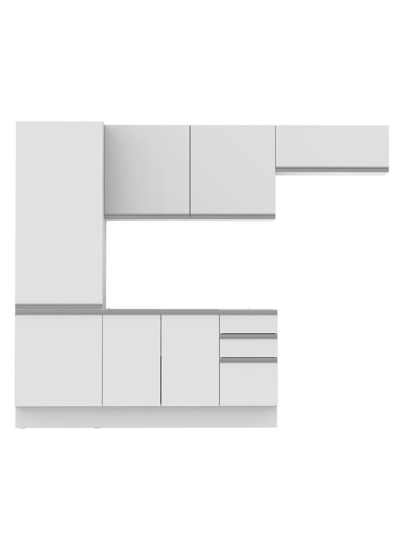 Cozinha Acordes Glamy Branco 100% MDF Armário Balcão Madesa