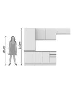 Cozinha Acordes Glamy Branco 100% MDF Armário Balcão Madesa
