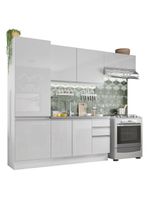 Cozinha Acordes Glamy Branco 100% MDF Armário Balcão Madesa