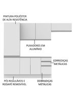 Cozinha Acordes Glamy Branco 100% MDF Armário Balcão Madesa