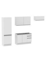 Cozinha Acordes Glamy Branco 100% MDF Armário Balcão Madesa