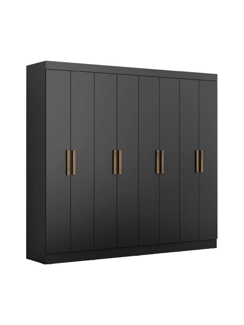 Guarda Roupas Casal 8 Portas 4 Gavetas Prime Preto Maxel Preto