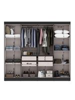 Guarda Roupas Casal 8 Portas 4 Gavetas Prime Preto Maxel Preto