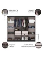 Guarda Roupas Casal 8 Portas 4 Gavetas Prime Preto Maxel Preto