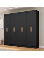 Guarda Roupas Casal 8 Portas 4 Gavetas Prime Preto Maxel Preto