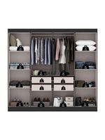 Guarda Roupas Casal 8 Portas 4 Gavetas Prime Preto Maxel Preto