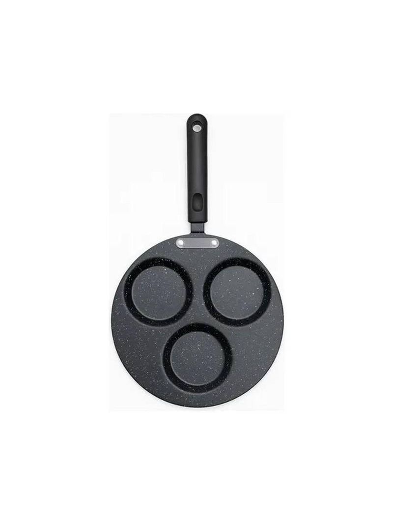 Frigideira Preta 23cm Antiaderente Com 3 Divisórias Ovos