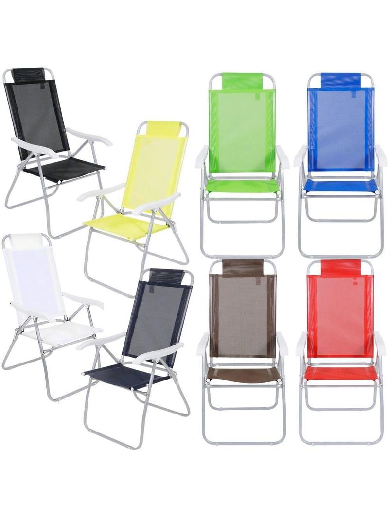 Cadeira de Praia Reclinável 4 Posições Prosa em Alumínio BEL verme