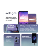Smartphone Motorola Moto G05 128GB - Cinza, 12GB (4GB RAM +8GB RAM Boost), Câmera 50MP e Tela 6,7