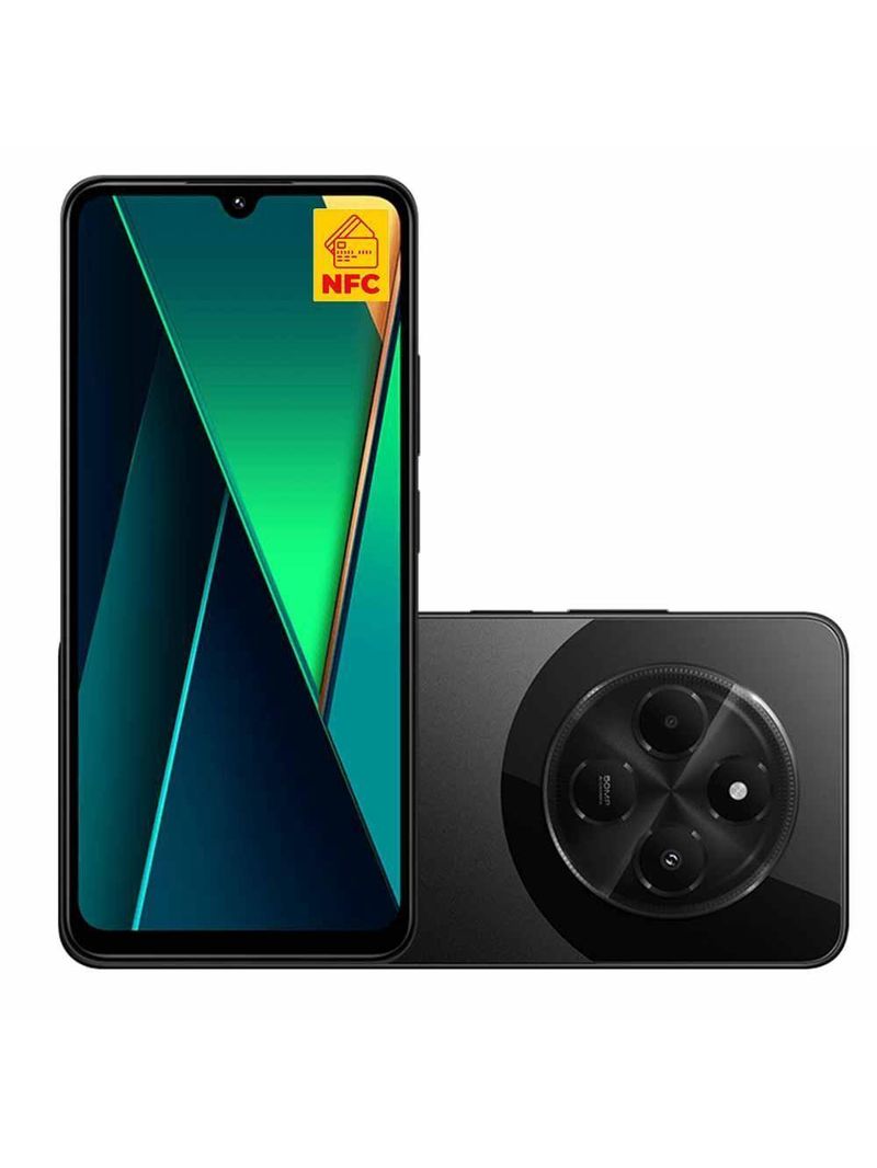 Smartphone Xiaomi Poco C75 4G 256GB 6GB RAM + 6GB RAM Plus NFC Preto