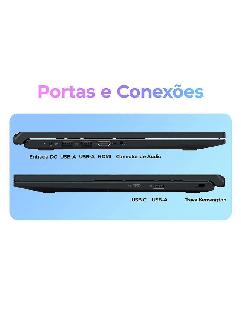 Notebook Positivo Vision C15M Intel® Celeron® N4500 Windows 11 Home 4GB RAM 128GB eMMC Tela 15" Full HD IPS - Minitela - Cinza