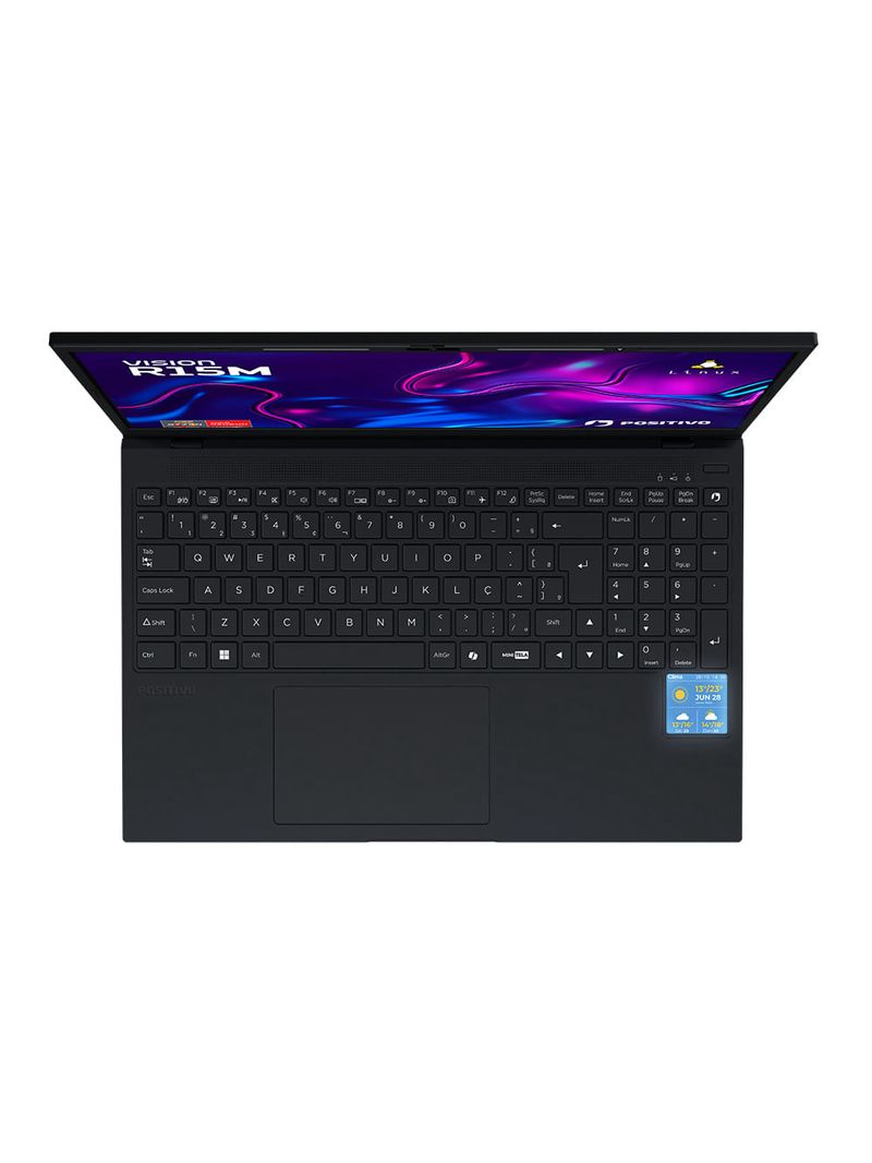 Notebook Positivo Vision R15M AMD® Ryzen 7-5825U Linux 8GB RAM 256GB SSD Wi-Fi 6 15” Full HD IPS - Minitela - Preto