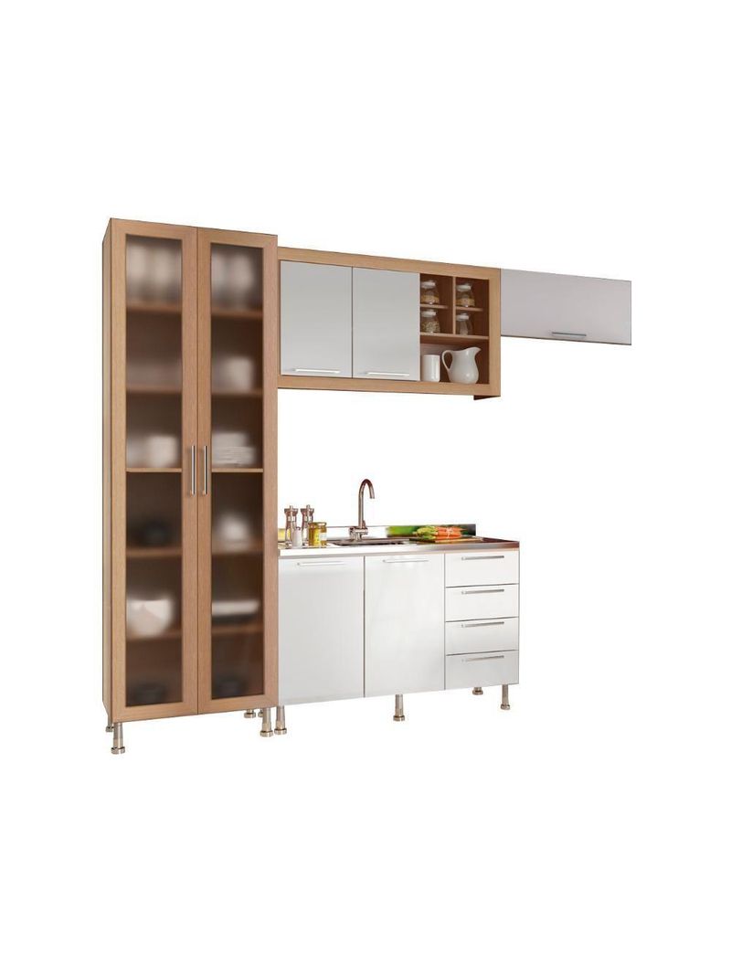 Armario Cozinha Completo Ditália Aspen 4pc S/tampo Cv/br A48