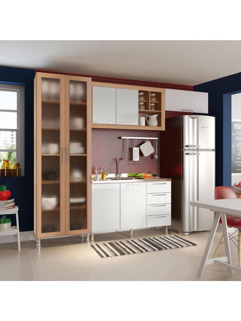 Armario Cozinha Completo Ditália Aspen 4pc S/tampo Cv/br A48