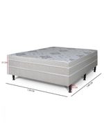 Cama Box Casal Conjugada Golden 138x188x37cm Bege - Hellen