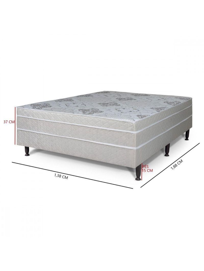 Cama Box Casal Conjugada Golden 138x188x37cm Bege - Hellen