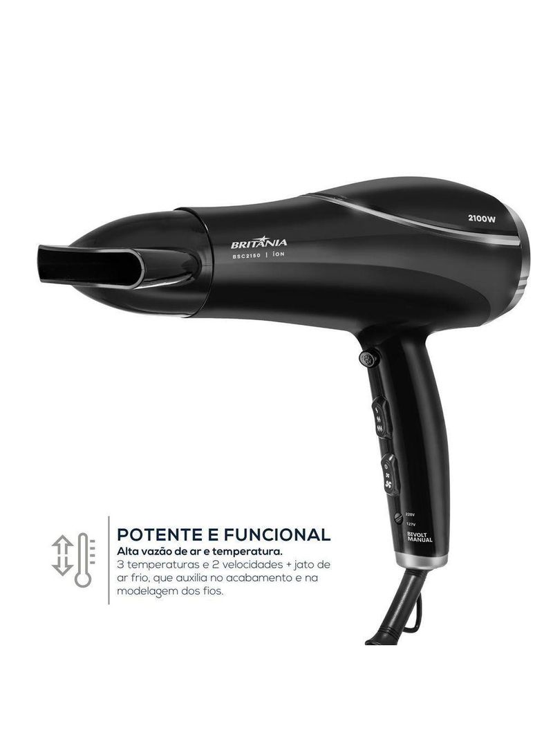 Secador de Cabelos Britânia 2100W BSC2150 Bivolt