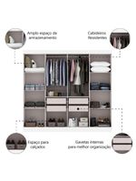 Guarda Roupas Casal 8 Portas 4 Gavetas Prime Maxel – Branco