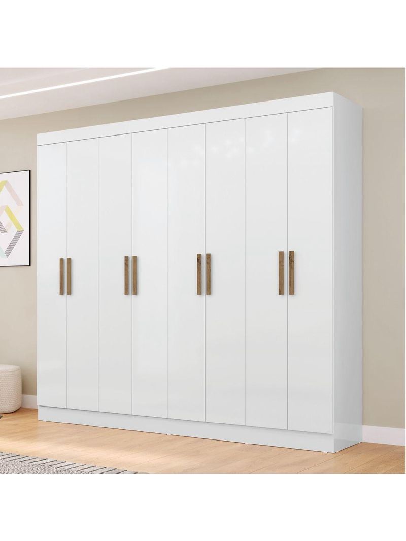 Guarda Roupas Casal 8 Portas 4 Gavetas Prime Maxel – Branco