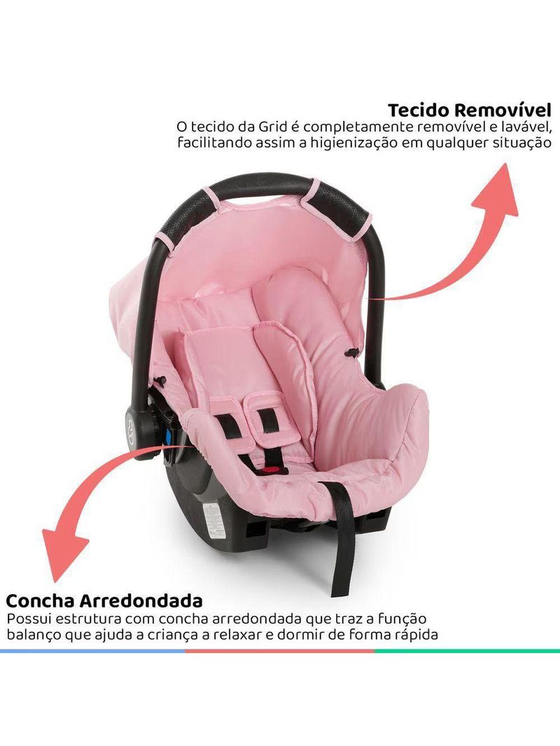 Bebê Conforto Galzerano Grid 8184 de 0 até 13kg - Rosa