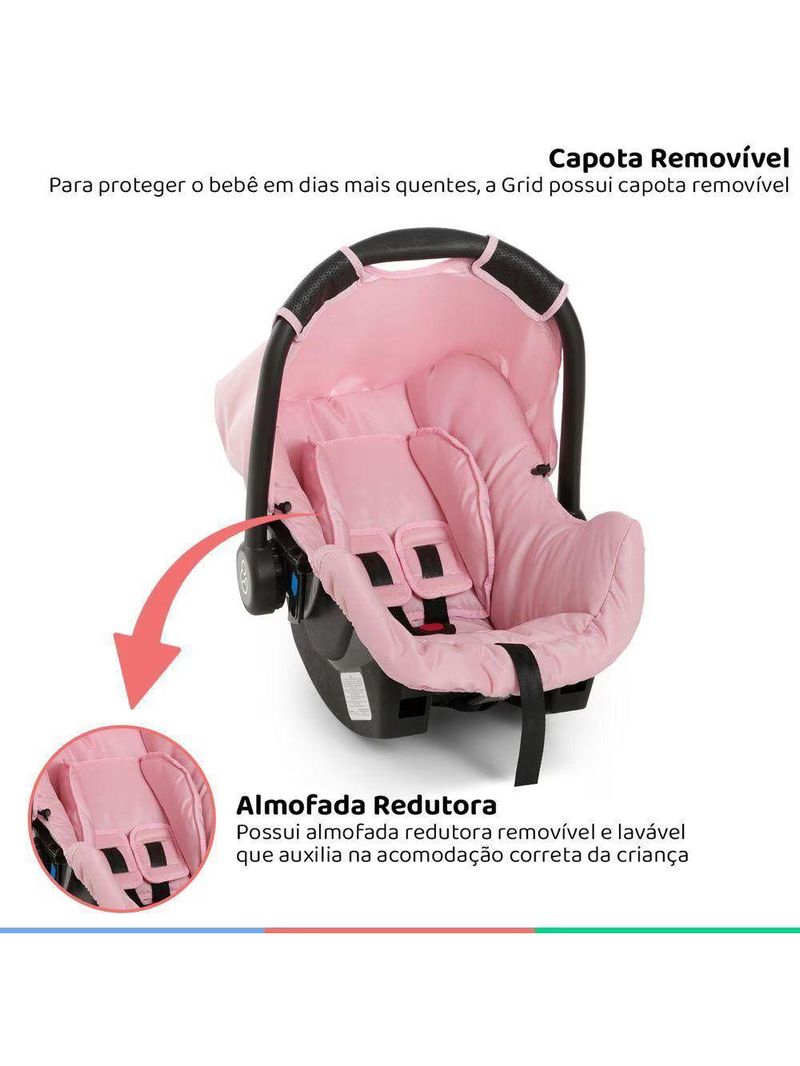 Bebê Conforto Galzerano Grid 8184 de 0 até 13kg - Rosa