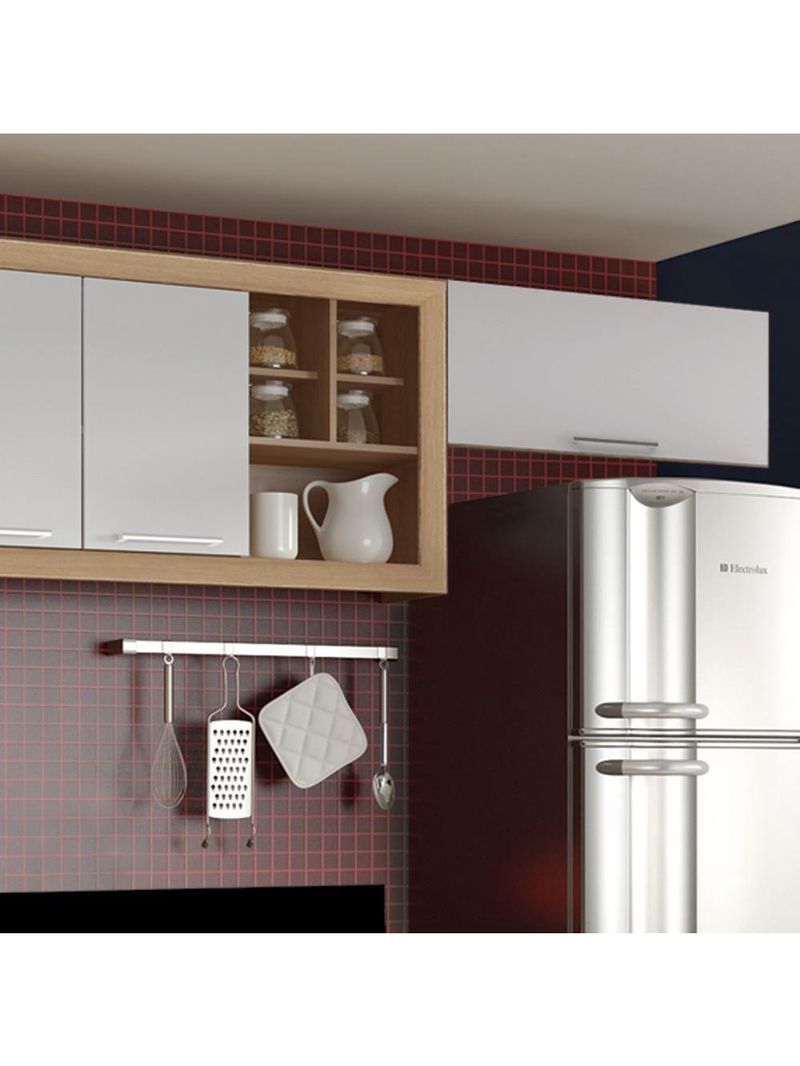 Armario Cozinha Completo Ditália Aspen 4 Pçs Carvalho/br A48