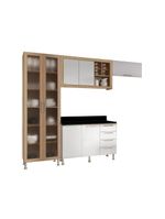 Armario Cozinha Completo Ditália Aspen 4 Pçs Carvalho/br A48