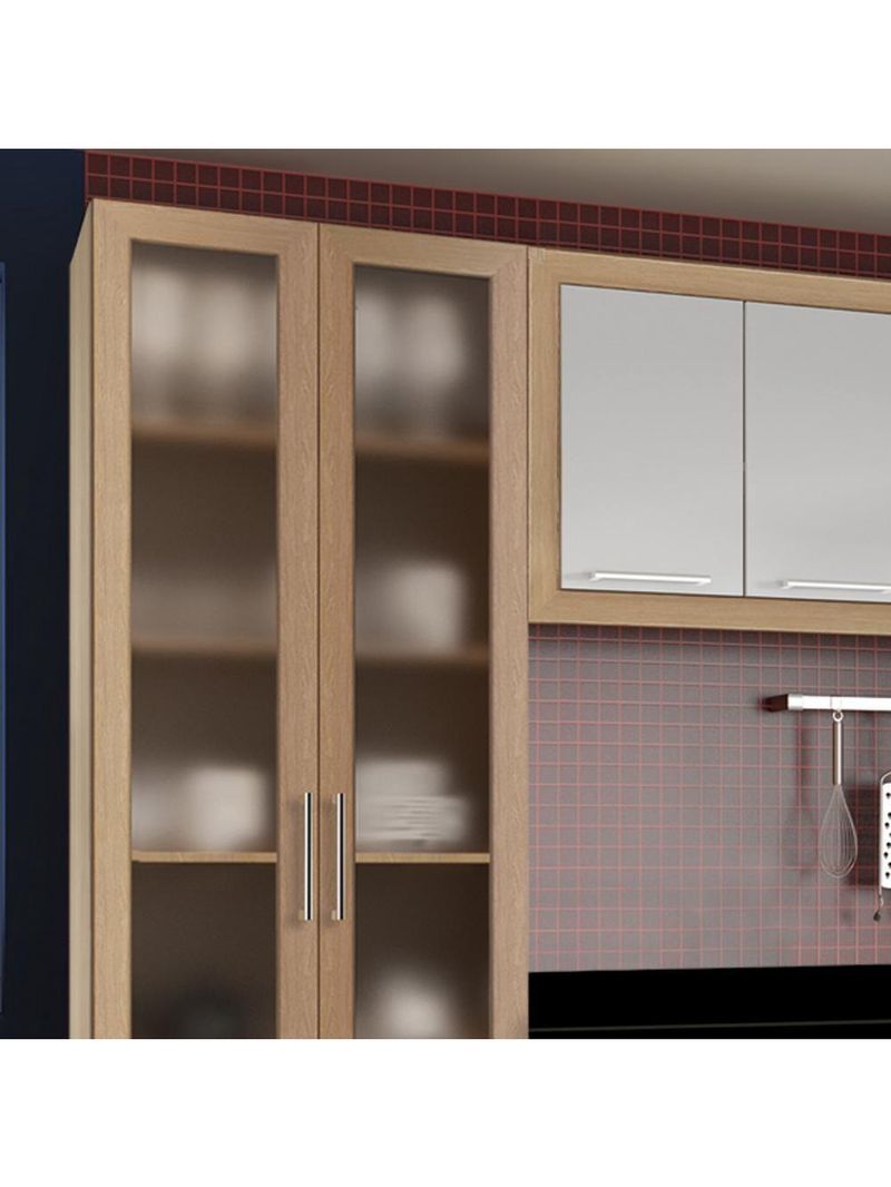 Armario Cozinha Completo Ditália Aspen 4 Pçs Carvalho/br A48
