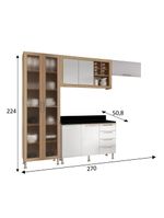 Armario Cozinha Completo Ditália Aspen 4 Pçs Carvalho/br A48