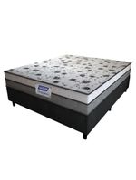 Cama Box Casal Colchão Espuma D33 Fort 138x188x59cm Gazin  Cinza/Branco