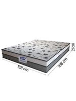 Cama Box Casal Colchão Espuma D33 Fort 138x188x59cm Gazin  Cinza/Branco