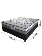 Cama Box Casal Colchão Espuma D33 Fort 138x188x59cm Gazin  Cinza/Branco