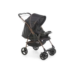 Carrinho de Bebê Galzerano Milano Reversível II 0 Meses Até 15 Kg Preto com Cobre