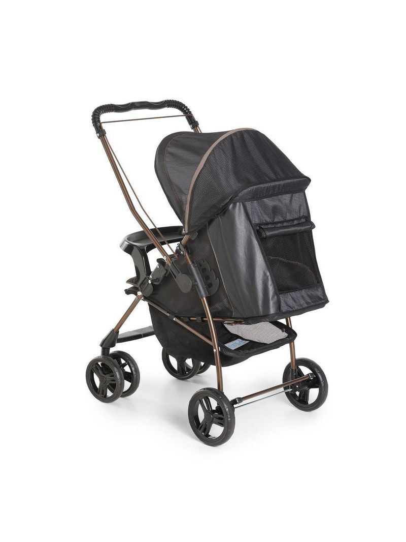 Carrinho de Bebê Galzerano Milano Reversível II 0 Meses Até 15 Kg Preto com Cobre