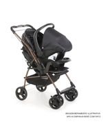 Carrinho de Bebê Galzerano Milano Reversível II 0 Meses Até 15 Kg Preto com Cobre