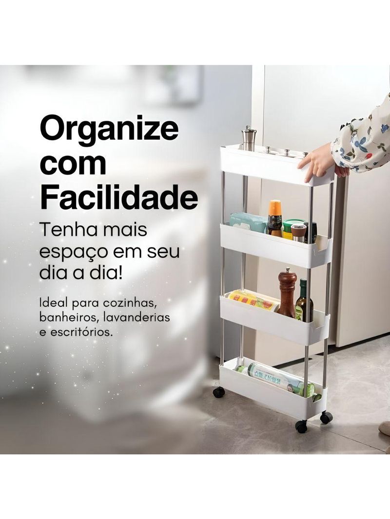 Estante Versátil 4 Andares de Prateleiras com Rodízios