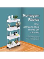 Estante Versátil 4 Andares de Prateleiras com Rodízios