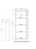 Armário Escritório 2 Portas Multimóveis CR25048 Amêndoa/Preto