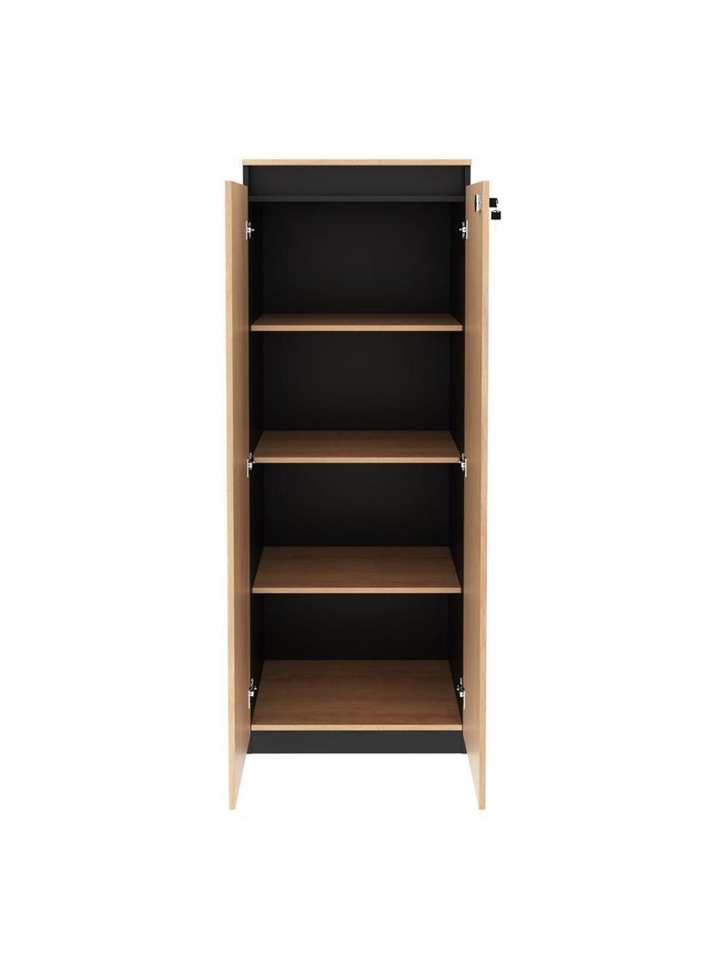 Armário Escritório 2 Portas Multimóveis CR25048 Amêndoa/Preto