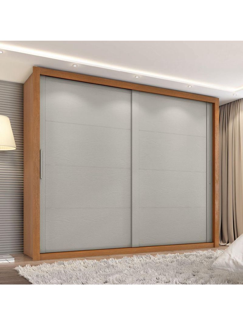 Guarda Roupas Casal 2 Portas de Correr 6 Gavetas Imperador Zanzini Madeir/Off