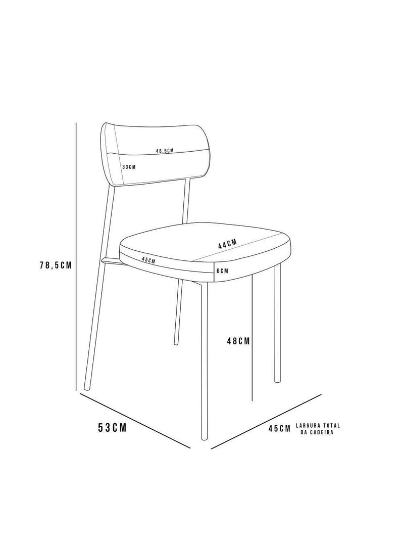 Kit 06 Cadeiras Sala de Jantar L02 Suede Verde Musgo