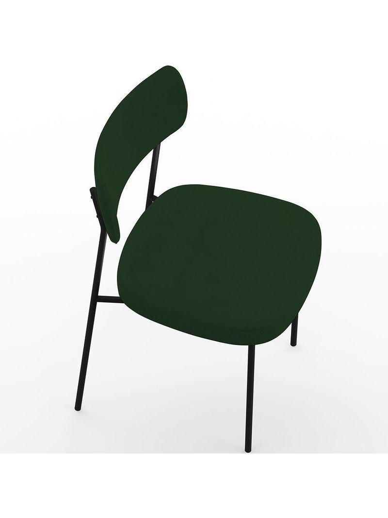 Kit 06 Cadeiras Sala de Jantar L02 Suede Verde Musgo