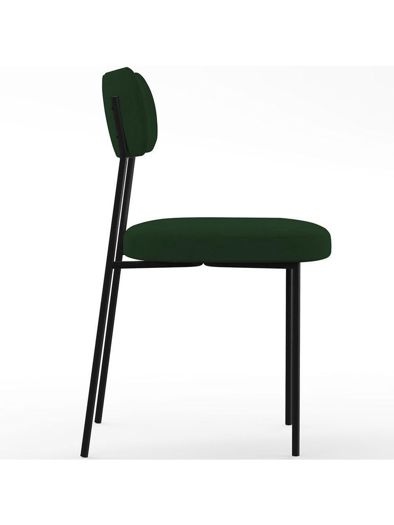 Kit 06 Cadeiras Sala de Jantar L02 Suede Verde Musgo