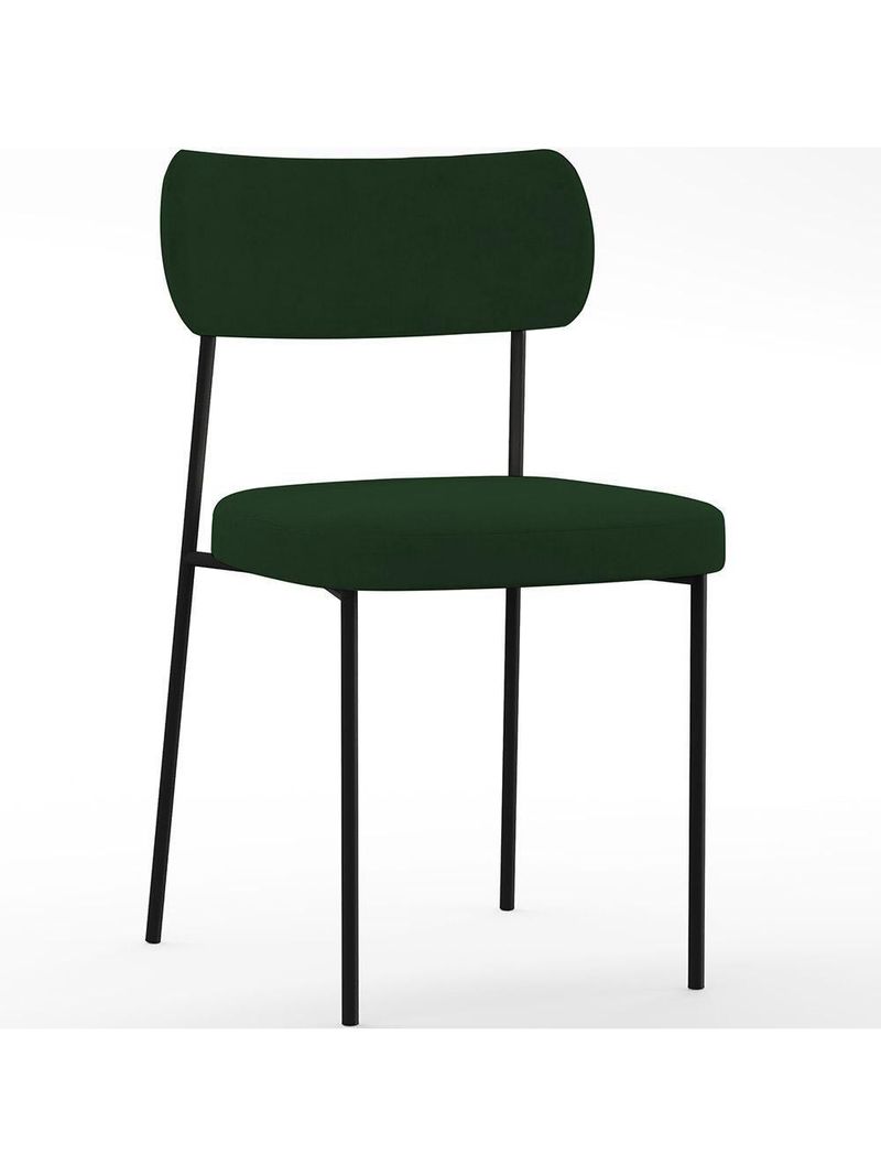 Kit 06 Cadeiras Sala de Jantar L02 Suede Verde Musgo